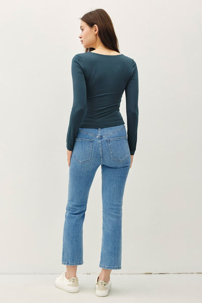 Basic Square Neck Long Sleeve Top (Three Colours)