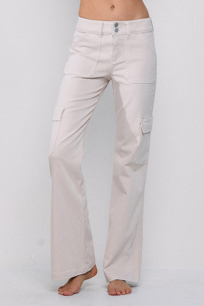 Mid Rise Slim Bootcut Cargo Pants