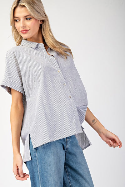Striped Short Sleeve Top