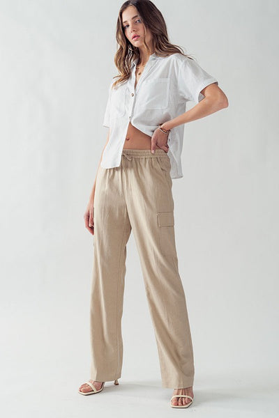 Bella Linen Drawstring Waist Pants