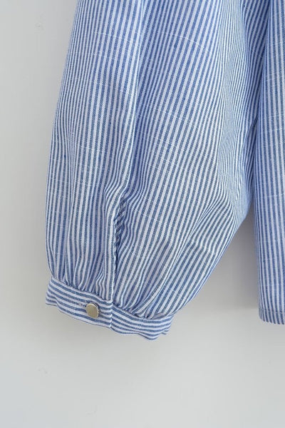 Striped Long Sleeve Collared Shirt