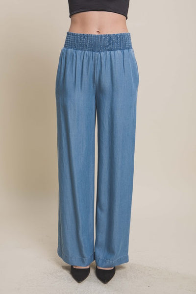 Long Casual Pants With Elastic Waistband