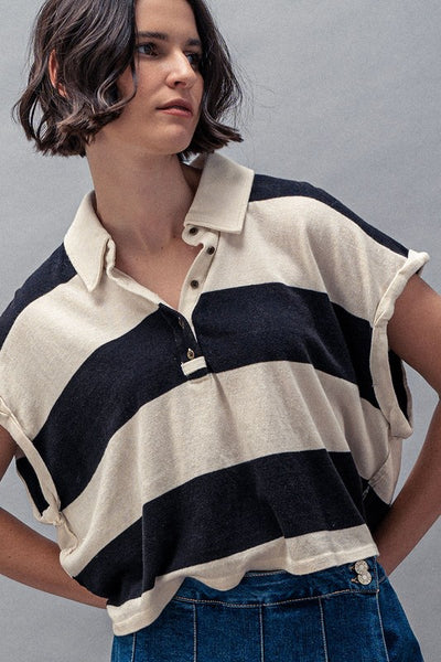 Bold Stripe Dolman Top