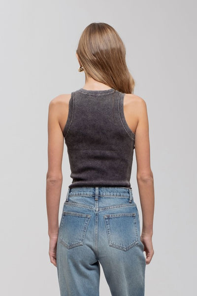 Washed Sweater Knit Tank Top