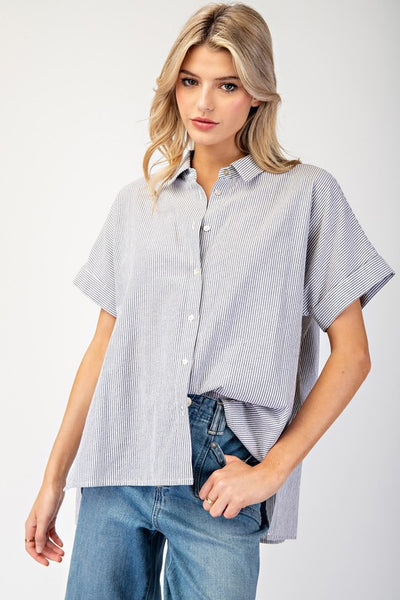 Striped Short Sleeve Top