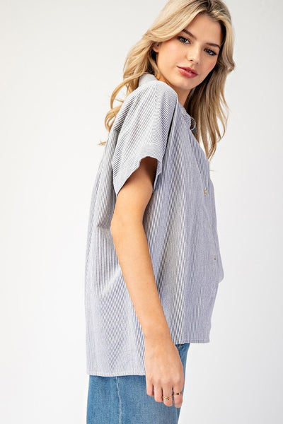 Striped Short Sleeve Top