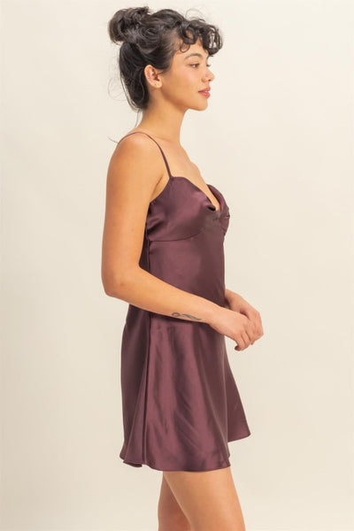 Sweetheart Satin Mini Dress