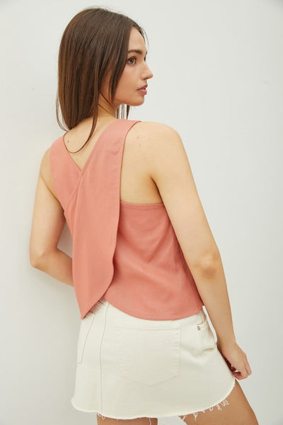 Square Neck Cross Back Relaxed Crop Top