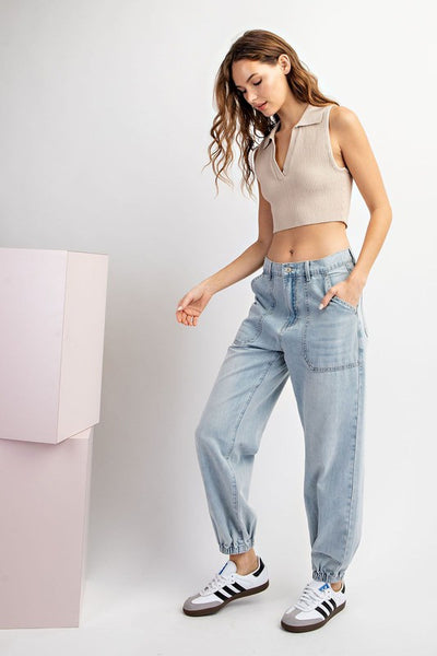 Mineral Washed Denim Pants