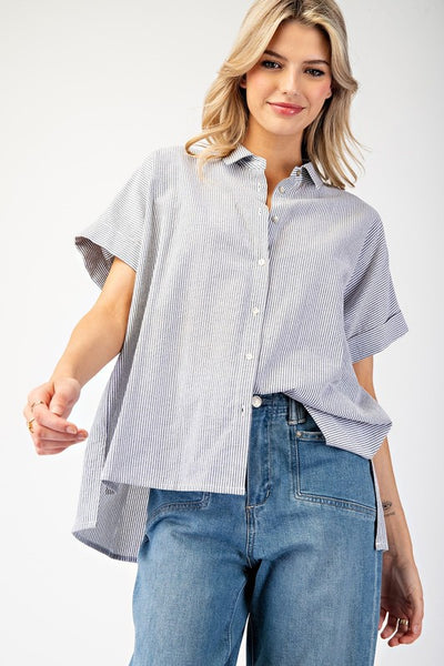 Striped Short Sleeve Top
