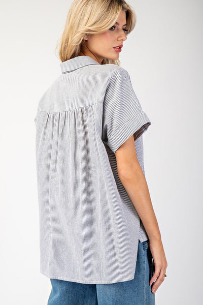 Striped Short Sleeve Top