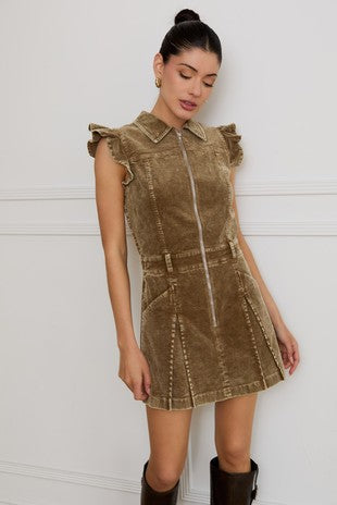 Zip Up Corduroy Romper