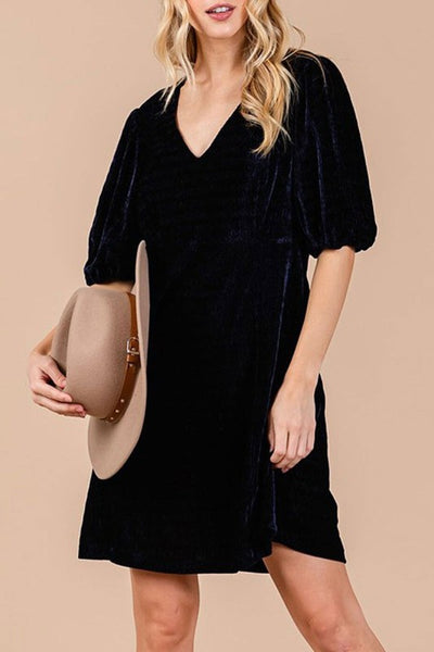Velvet Loose Fit Mini Dress