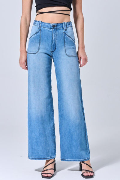 Ultra Stretch High Rise Wide Leg Jeans