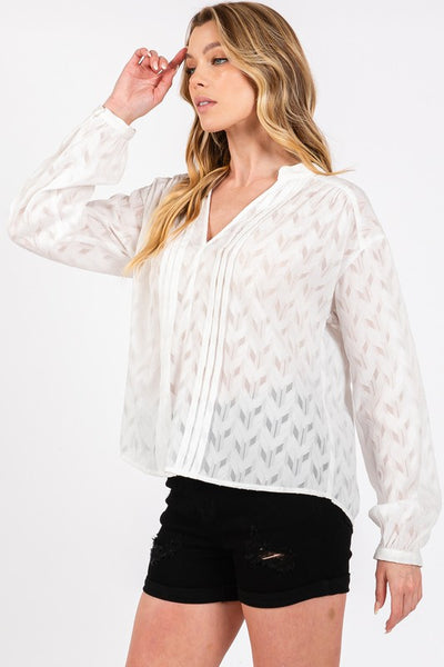 Jacquard V Neck Shirt