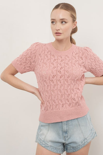 Raina Pointelle Knit Sweater