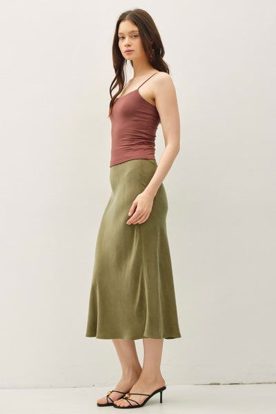 Suede Feel Midi Skirt