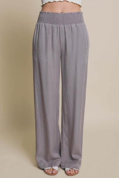 Long Casual Pants With Elastic Waistband