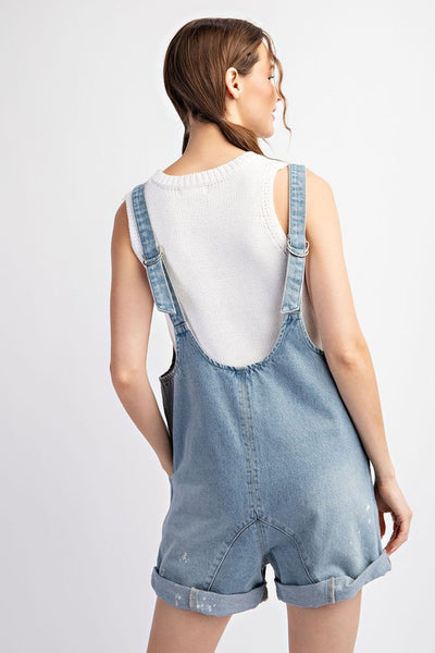 Mineral Washed Front Pocket Romper