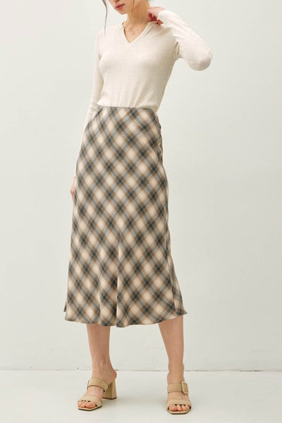 Tartan Plaid Midi Skirt
