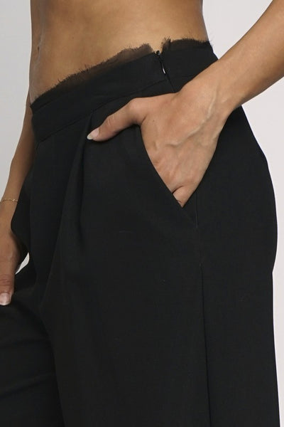 Raw Chiffon Edge Trousers