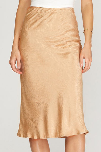 Mermaid Satin Midi Skirt