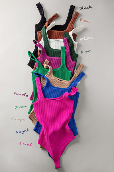 Sculpt Knit Square Neck Sleeveless Bodysuit (5 colours)