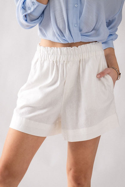 Comfy Elastic Waist Side Pocket Shorts